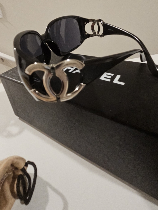 CHANEL Accessories - Chanel Sunglasses with Silver Large Logo - Vintage 2005